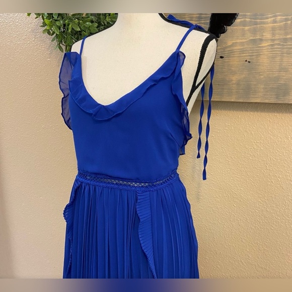 Lulus Never a Dull Moment Royal Blue Tie-Strap Pleated Midi Dress - WORN ONCE - Picture 8 of 10